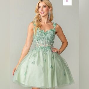 Elegant Sage Floral Dress